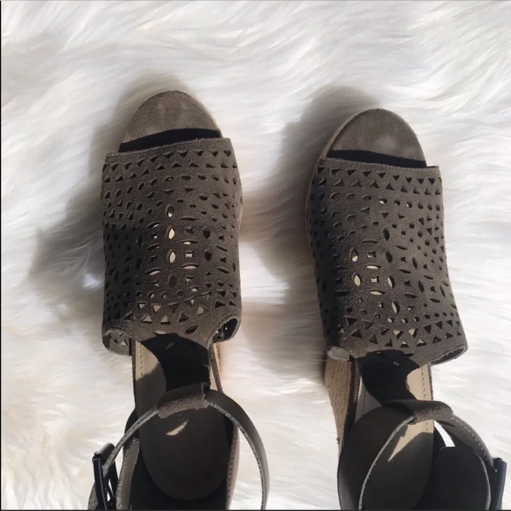 Marc Fisher Perforated Suede Hasina Wedges